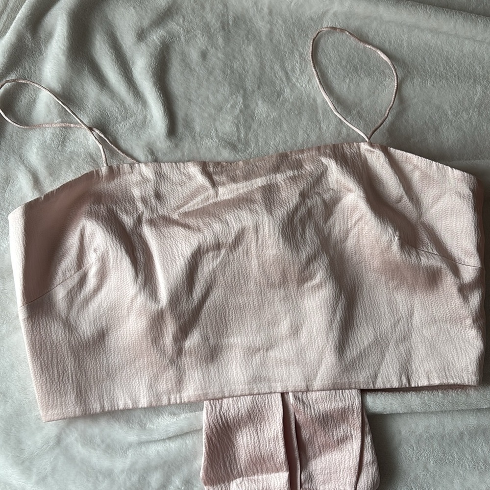 LoveShackFancy Roseanna Silk Sleeveless Crop Top in Macchiato - Picture 4 of 14